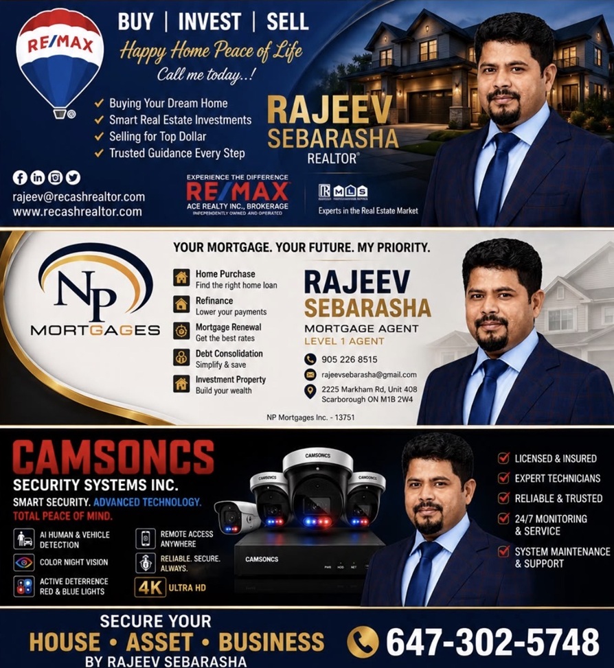 Rajeev Sebarasha — RE/MAX Ace Realty realtor, NP Mortgages agent, and CamSonics Security Systems representative